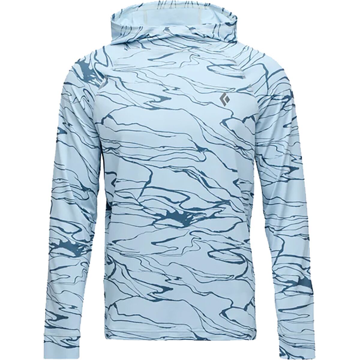 Image of Black Diamond Alpenglow Hooded Shirt - Men's Relief/Fog Blue/Midnight Blue, M