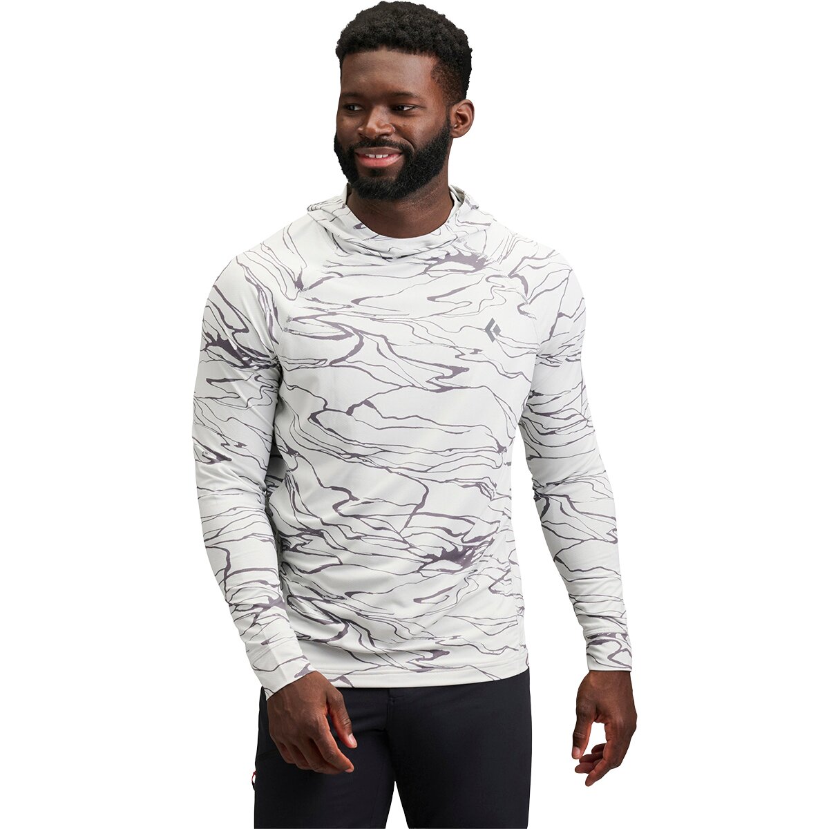 Image of Black Diamond Alpenglow Hooded Shirt - Men's Relief/Alloy/Steel, S