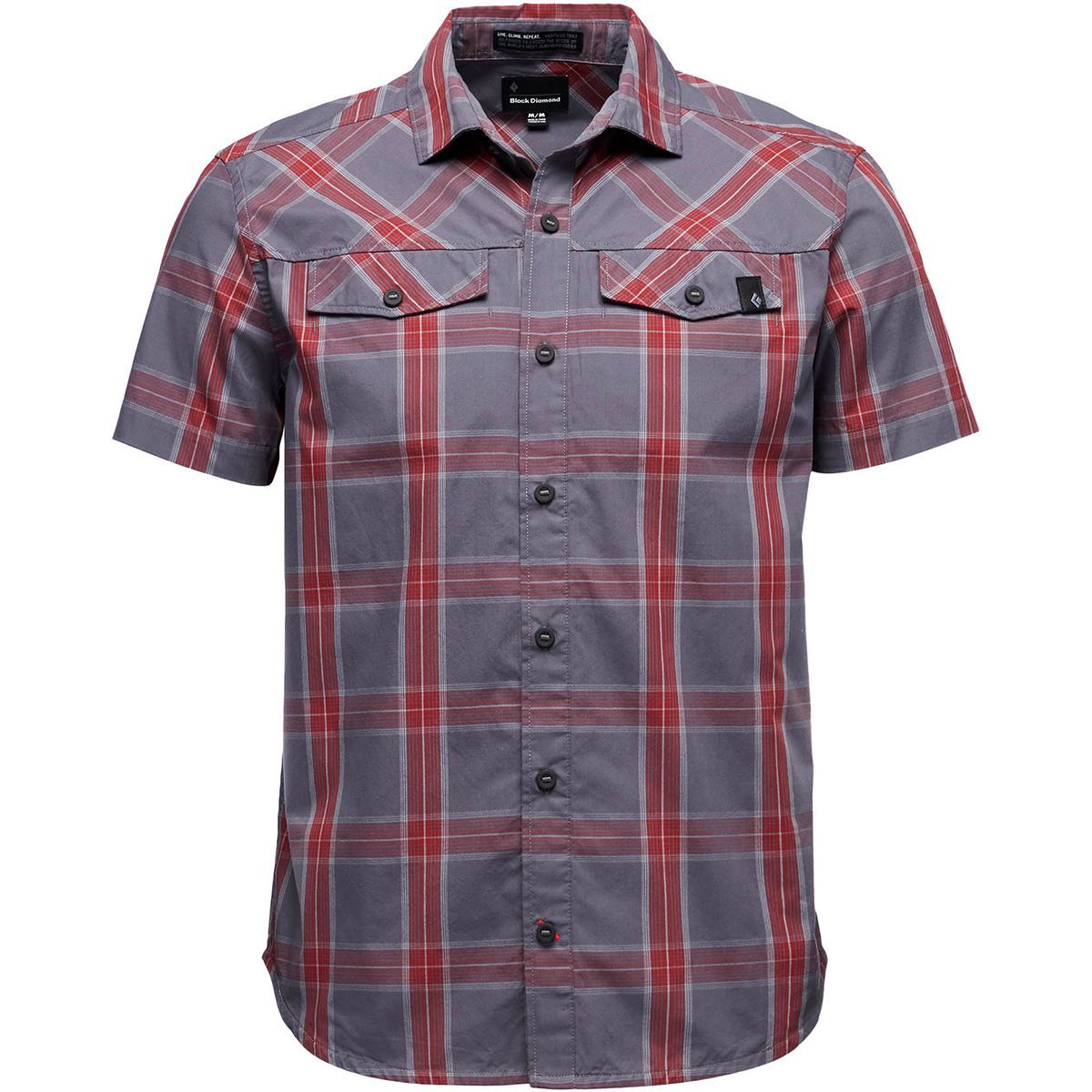 Black Diamond Benchmark Short-Sleeve Shirt - Men's Anthracite/Red Oxide/Alloy Plaid, M