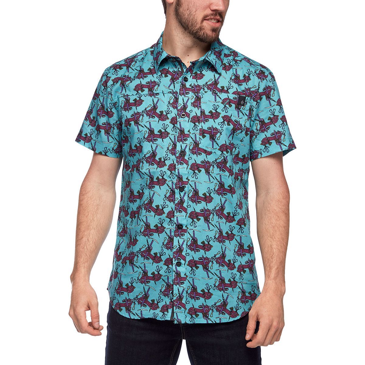 Black Diamond Solution Short-Sleeve Shirt - Men's Gear Print, M