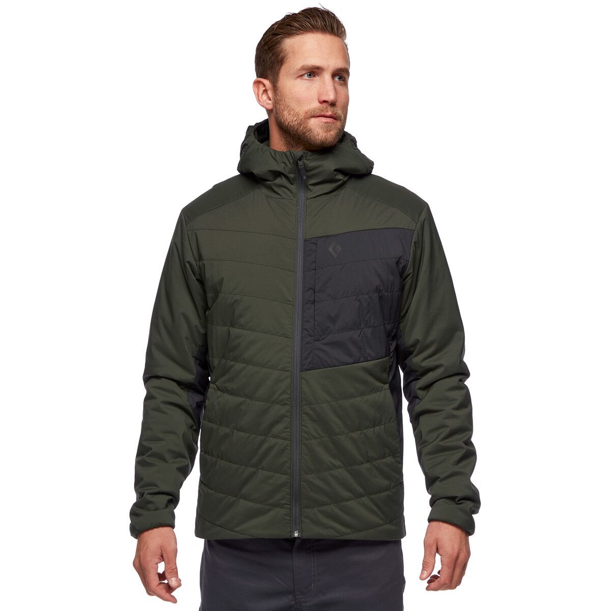 Black Diamond First Light Stretch Hooded Jacket - Men's Cypress/Black, L