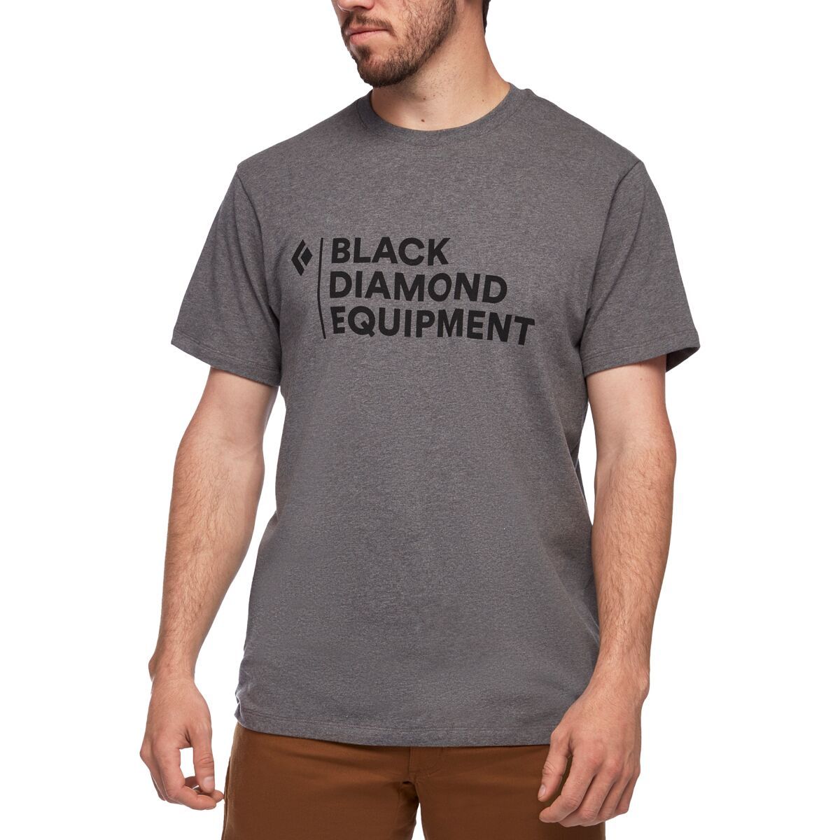 Black Diamond Stacked Logo T-Shirt - Men's Charcoal Heather, S