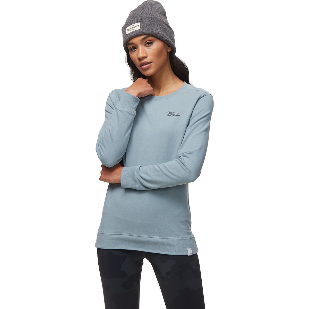 Black Diamond Ridge Logo Crew Sweatshirt - Women's Blue Ash, S