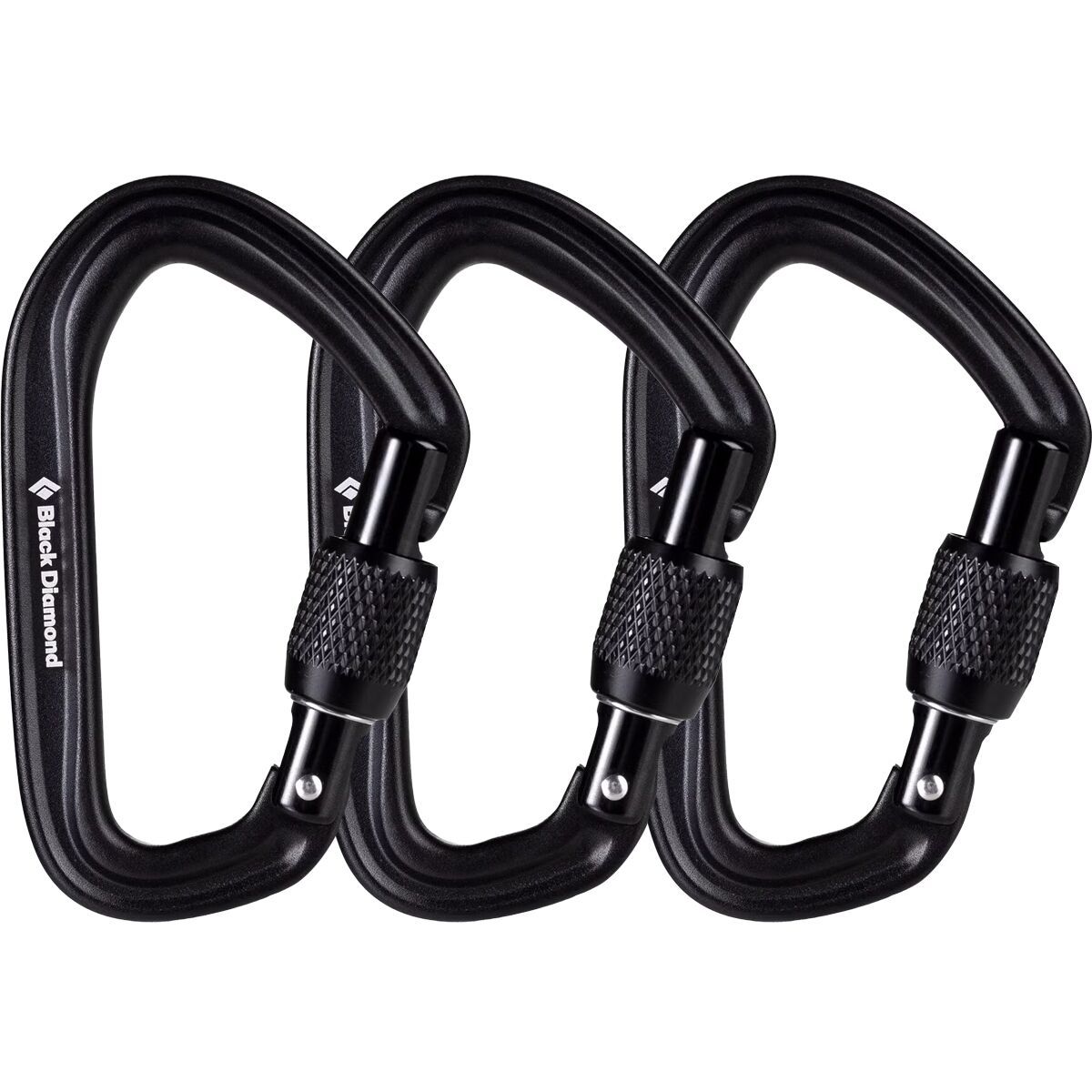 Image of Black Diamond HotForge Screwgate Carabiner - 3 Pack Black, One Size