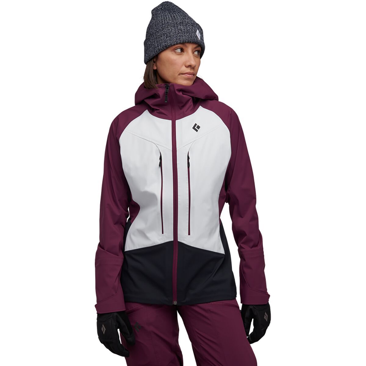 Black Diamond Dawn Patrol Hybrid Shell Jacket - Women's White/Blackberry/Black, M