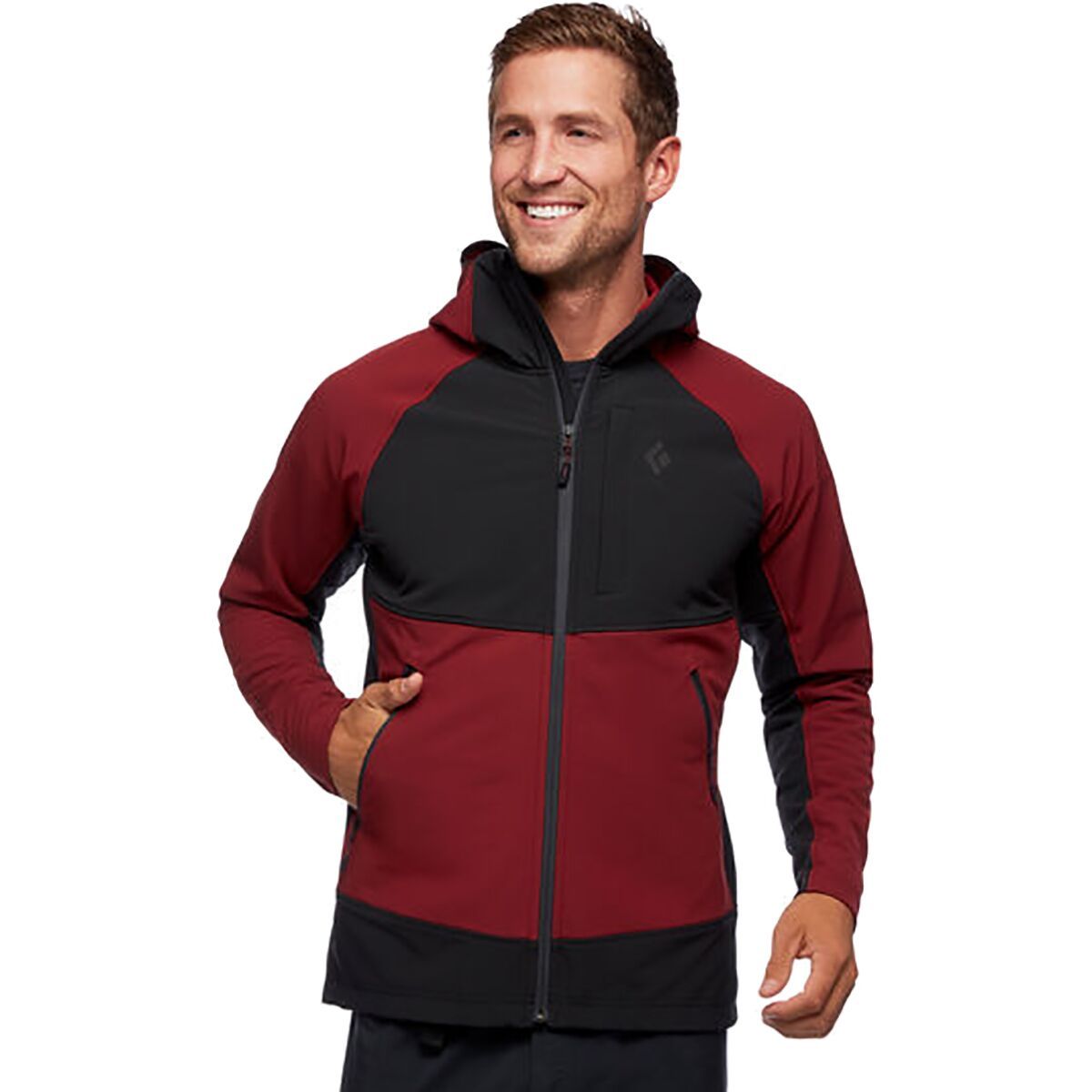 Image of Black Diamond Element Hooded Jacket - Men's Dark Crimson/Black, XL