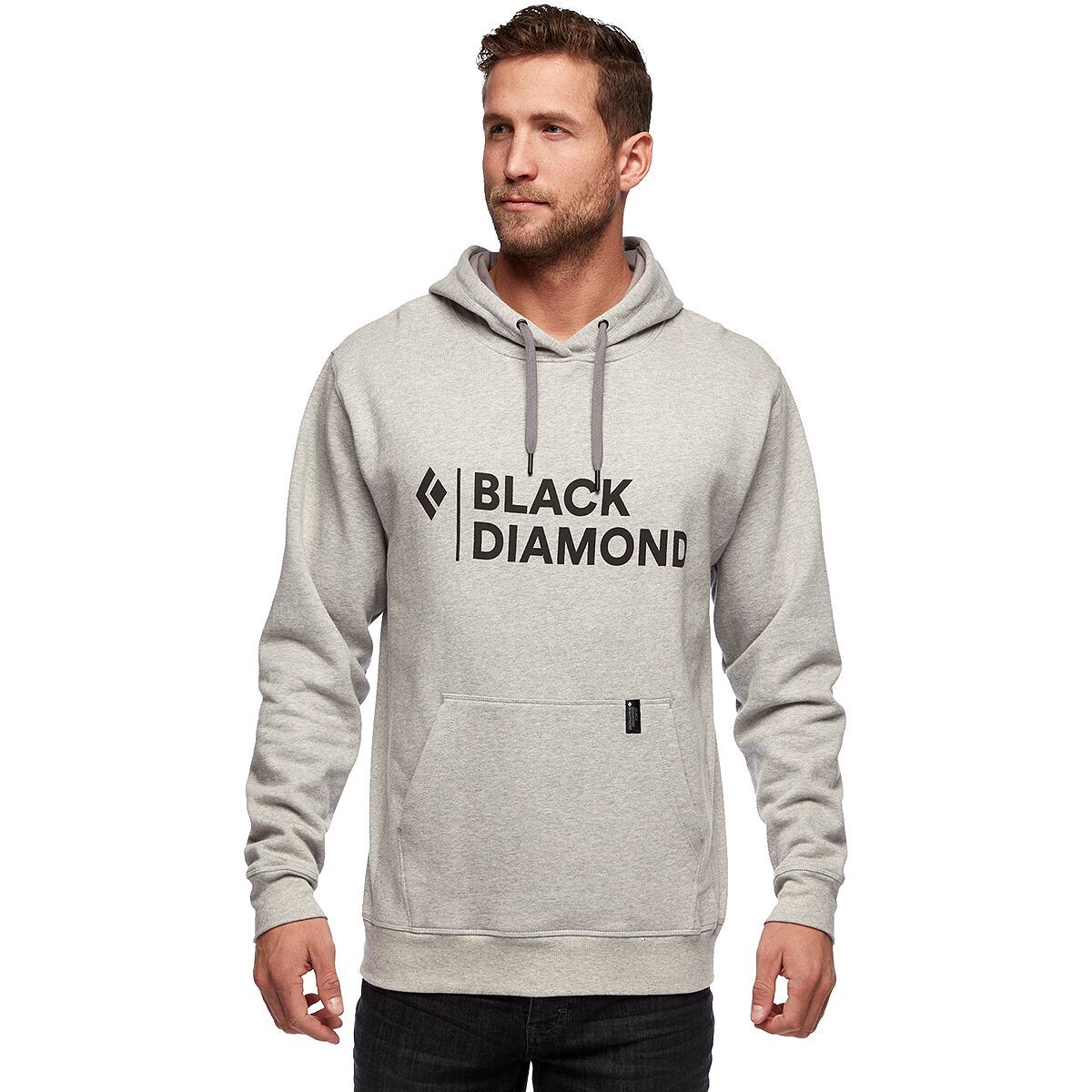 Black Diamond Stacked Logo Hoodie - Men's Nickel Heather, S