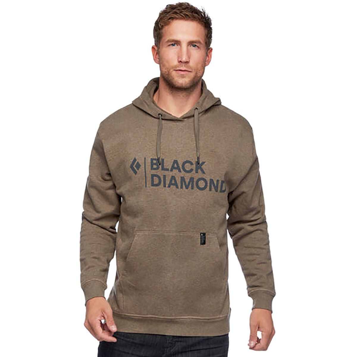 Black Diamond Stacked Logo Hoodie - Men's Walnut Heather, XL