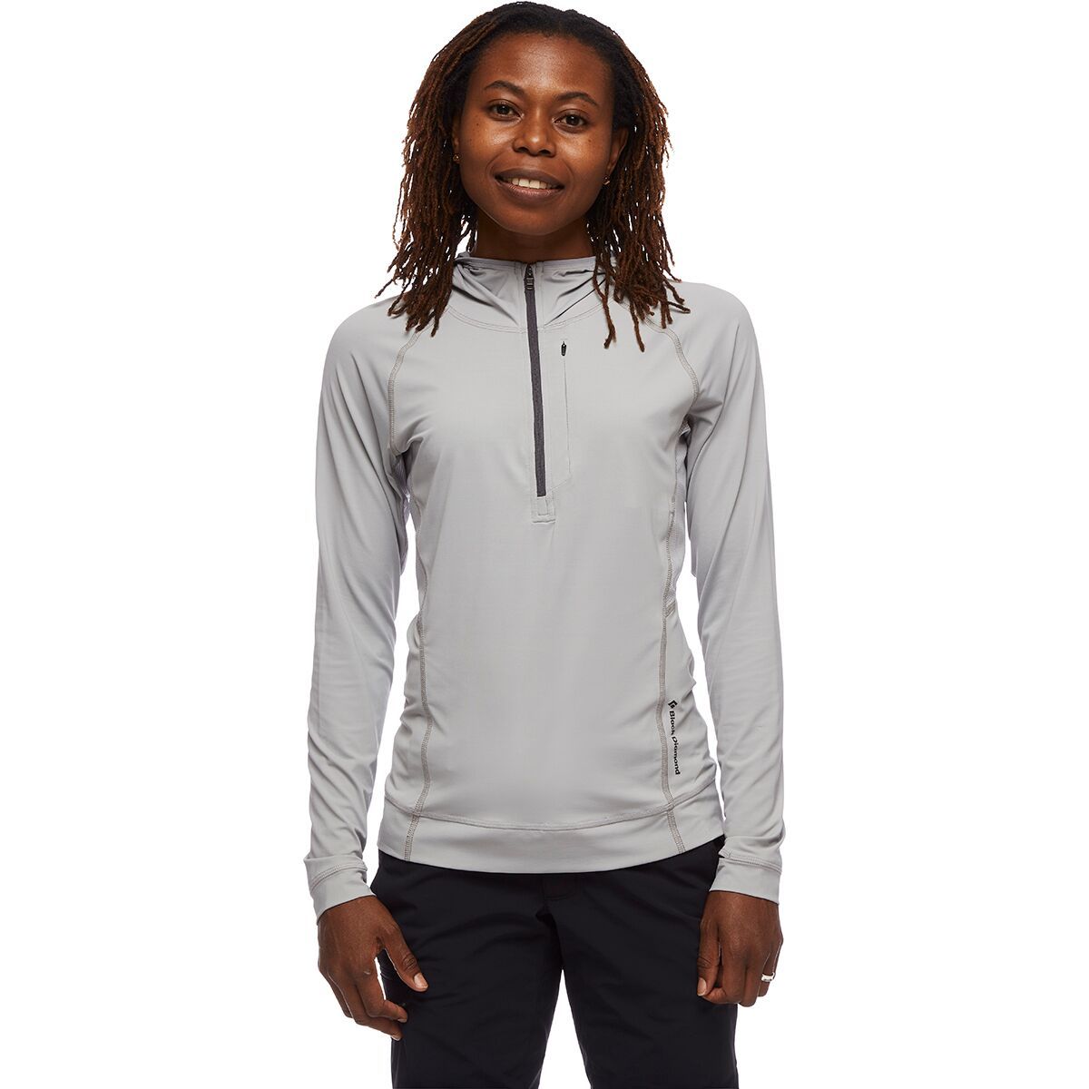 Black Diamond Alpenglow Pro Hooded Top - Women's Pewter, S