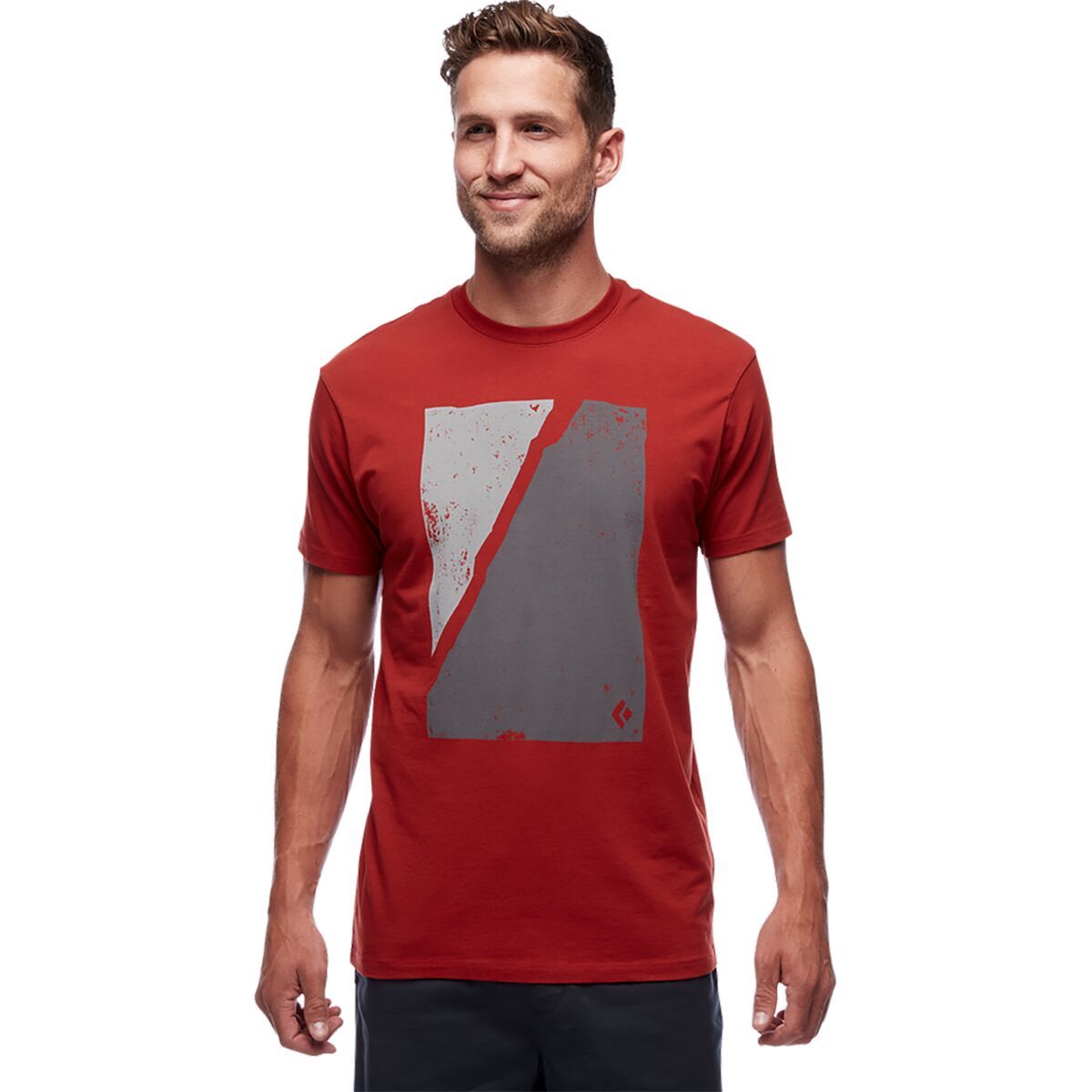 Black Diamond Block Print Mountain Tee - Men's Red Rock, M