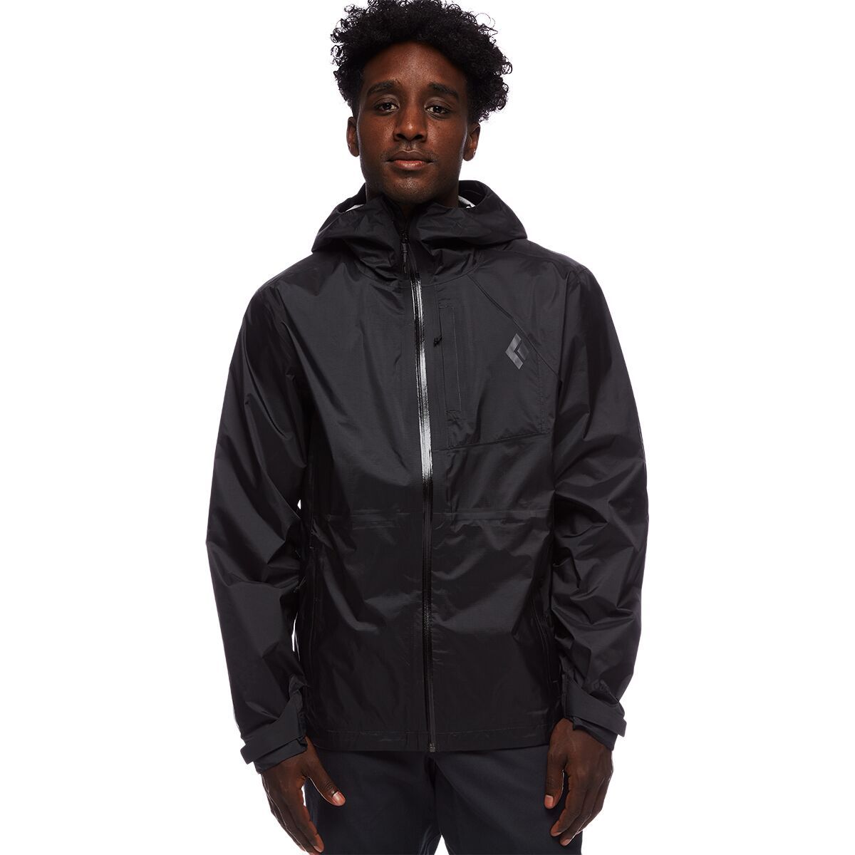 Image of Black Diamond Treeline Rain Shell Jacket - Men's Black, S