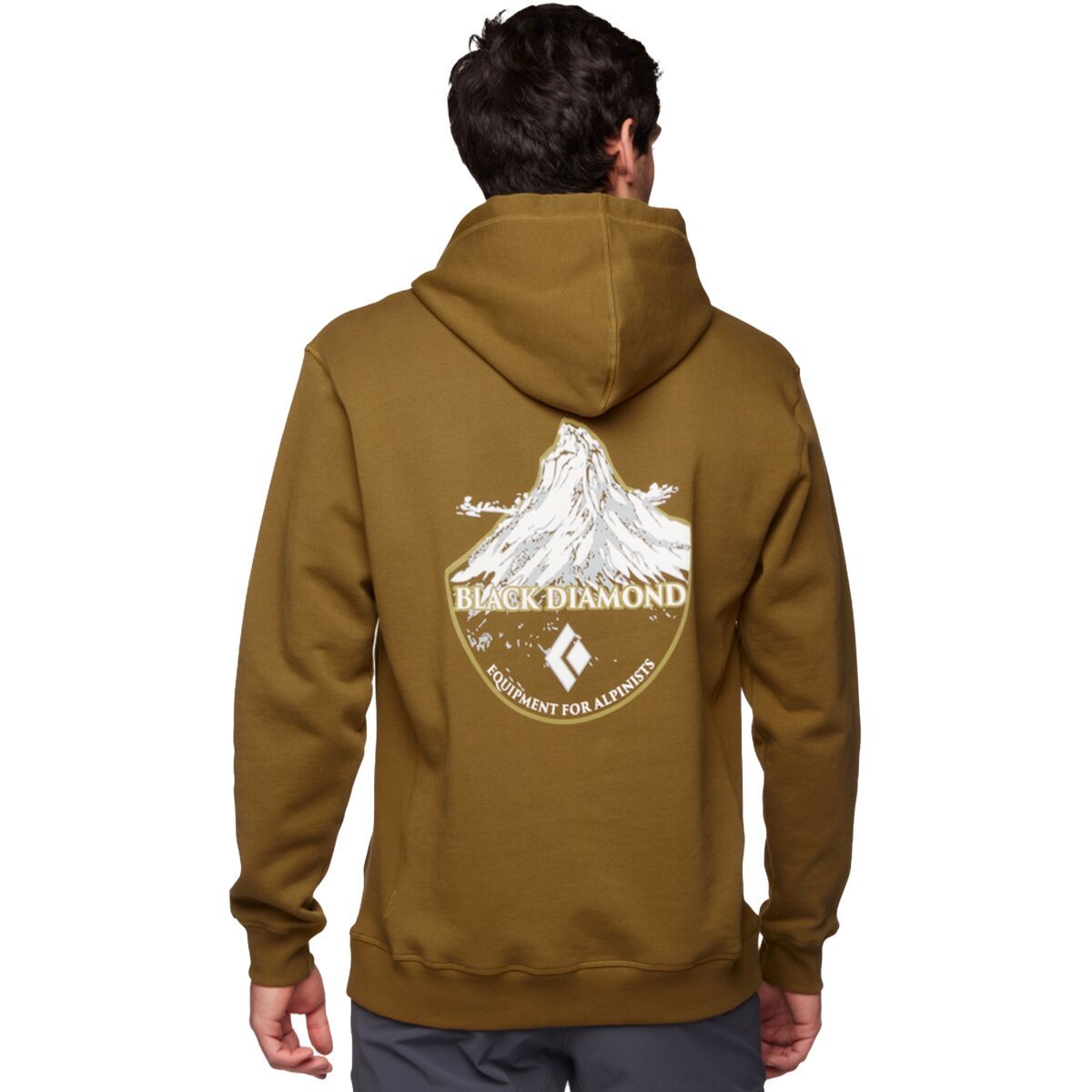 Black Diamond Mountain Badge Hoodie - Men's Dark Curry, L