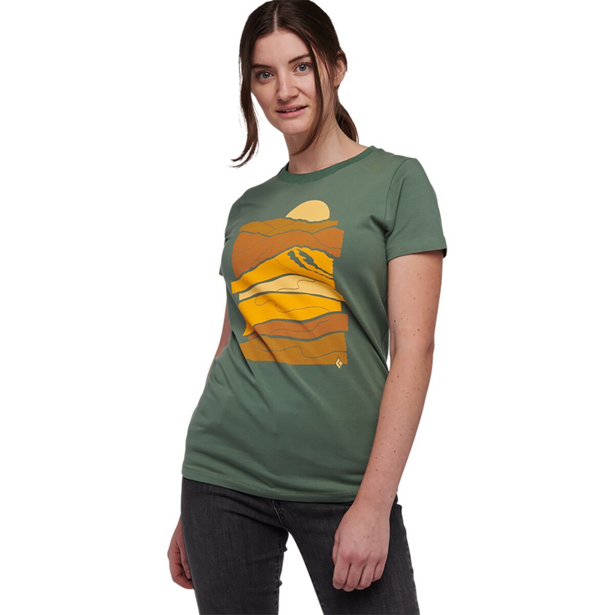 Black Diamond Leveled Landscape T-Shirt - Women's Laurel Green, M