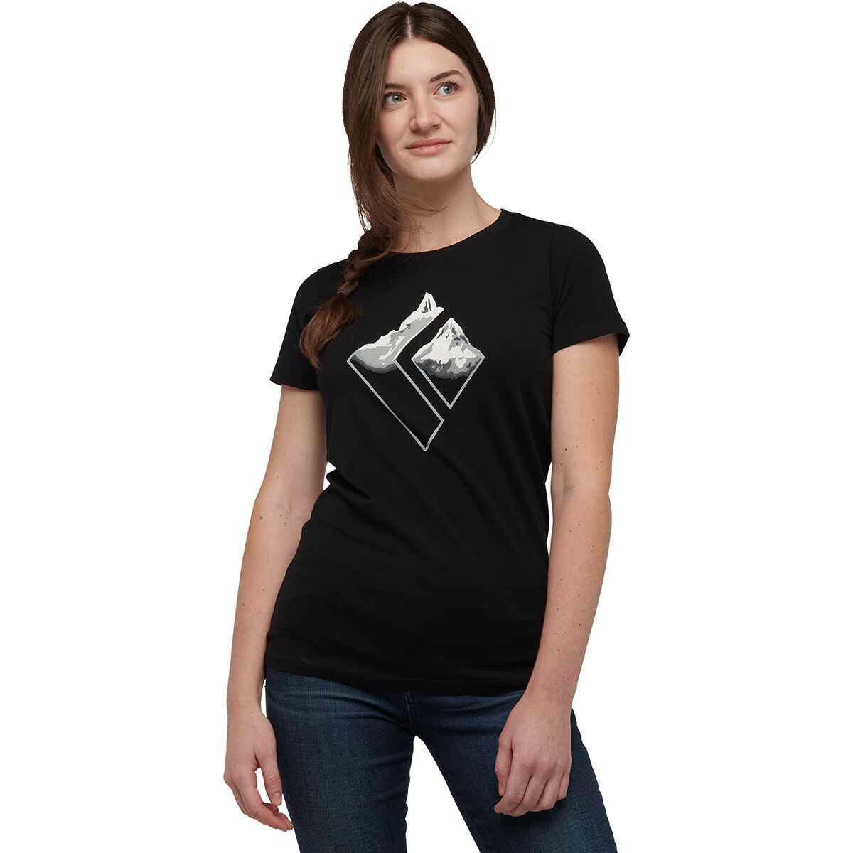 Black Diamond Mountain Logo T-Shirt - Women's Black, S
