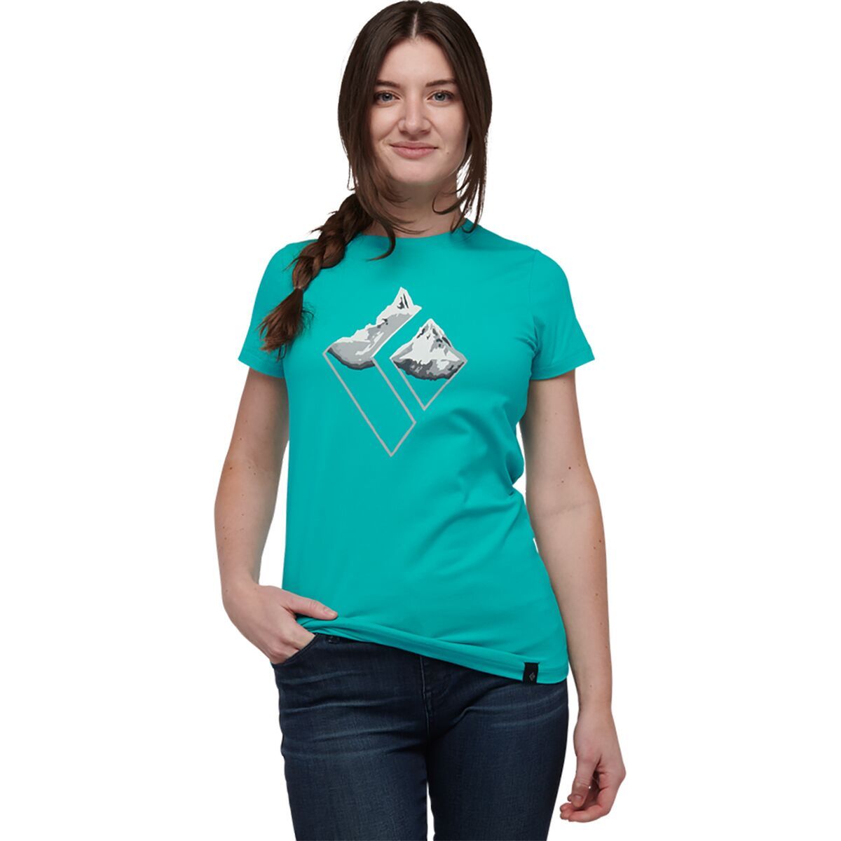 Black Diamond Mountain Logo T-Shirt - Women's Dark Patina, S