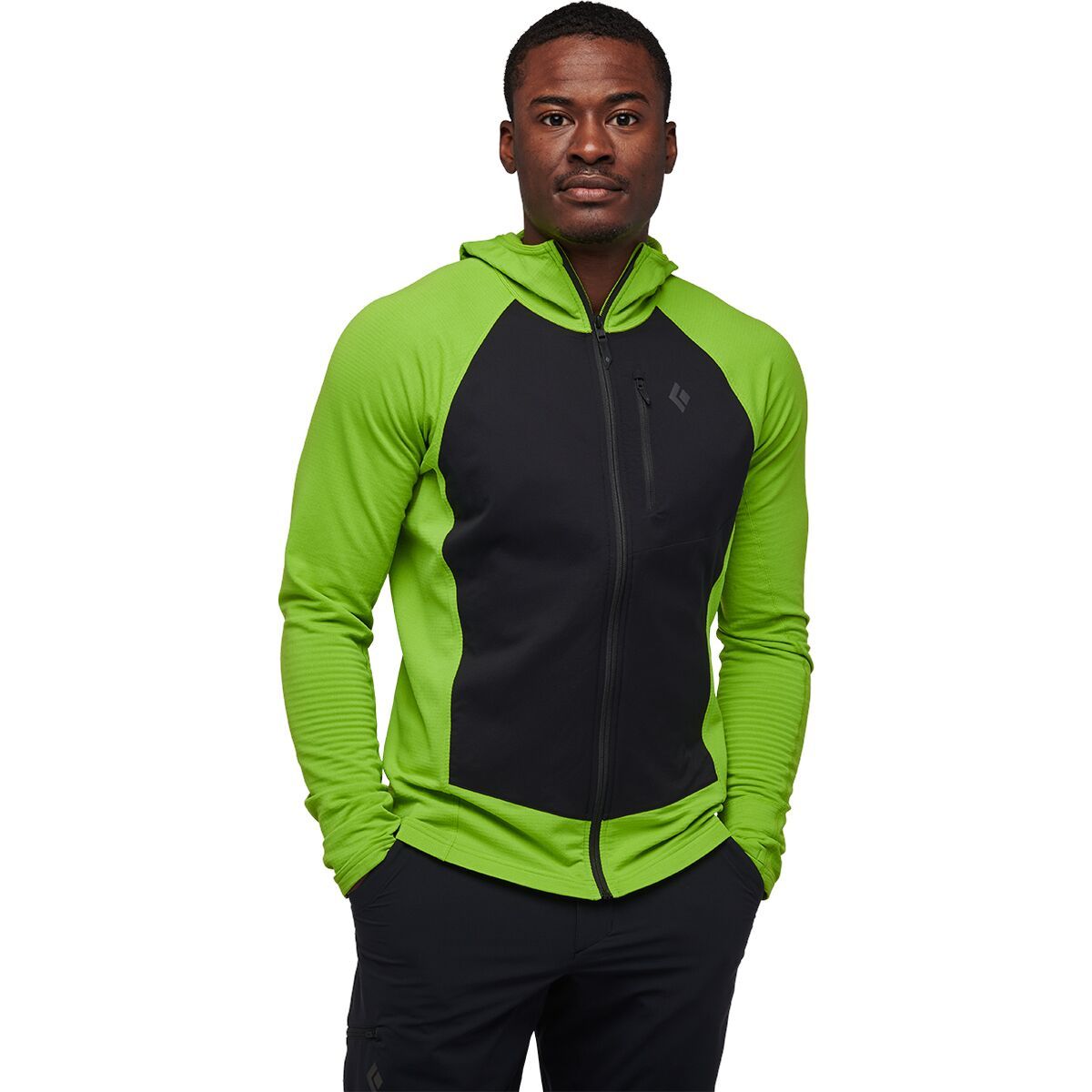 Image of Black Diamond Coefficient LT Hybrid Hooded Jacket - Men's Lime Green/Black, M