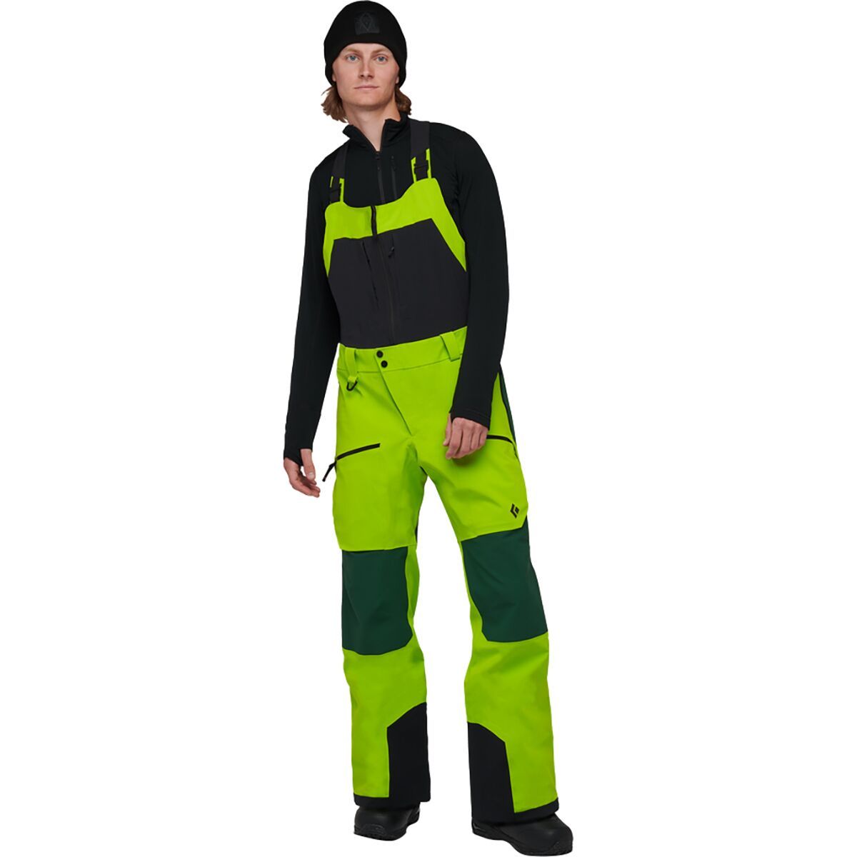 Image of Black Diamond Recon Pro Stretch Bib Pant - Men's Lime Green/Mountain Forest, S