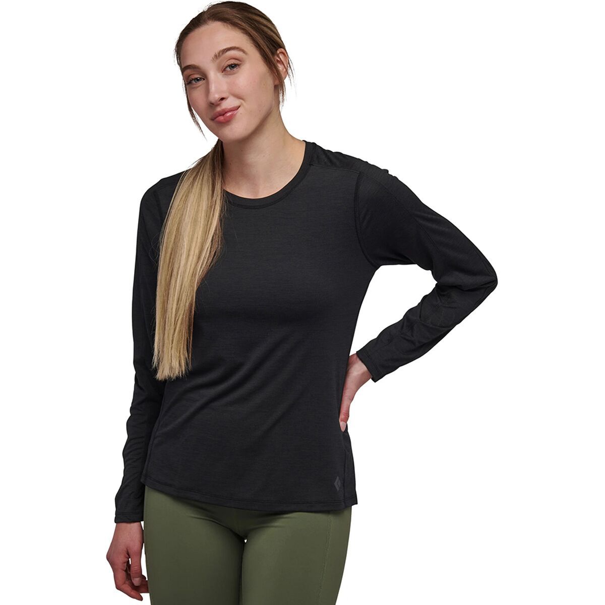 Image of Black Diamond Lightwire Long-Sleeve Tech T-Shirt - Women's Black, XXS