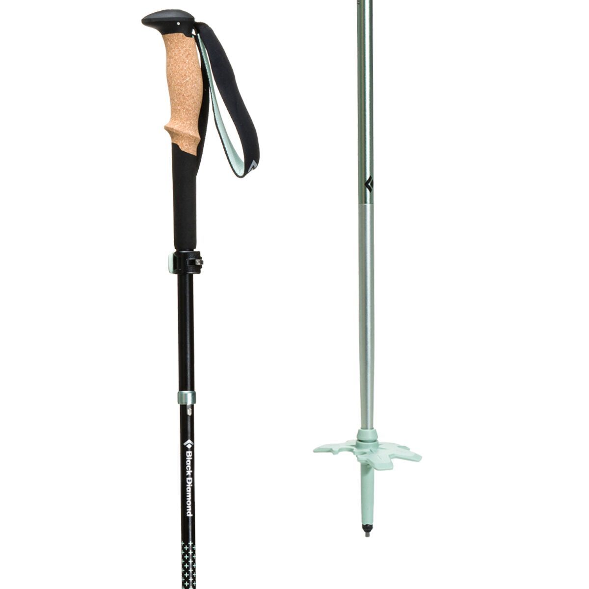 Image of Black Diamond Pursuit FLZ Trekking Poles Black/Foam Green, M/L