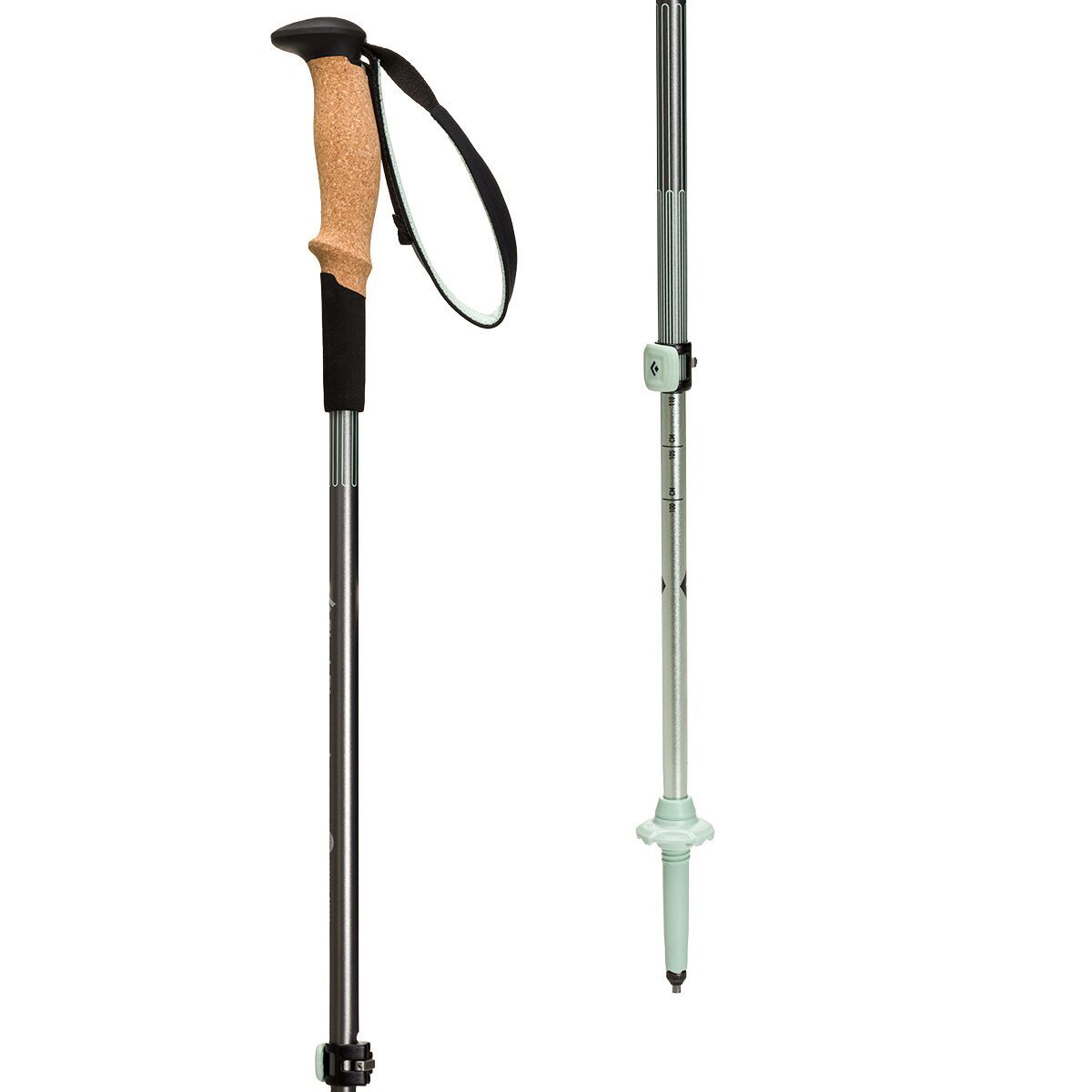 Image of Black Diamond Pursuit Shock Trekking Poles Steel Grey/Foam Green, S/M