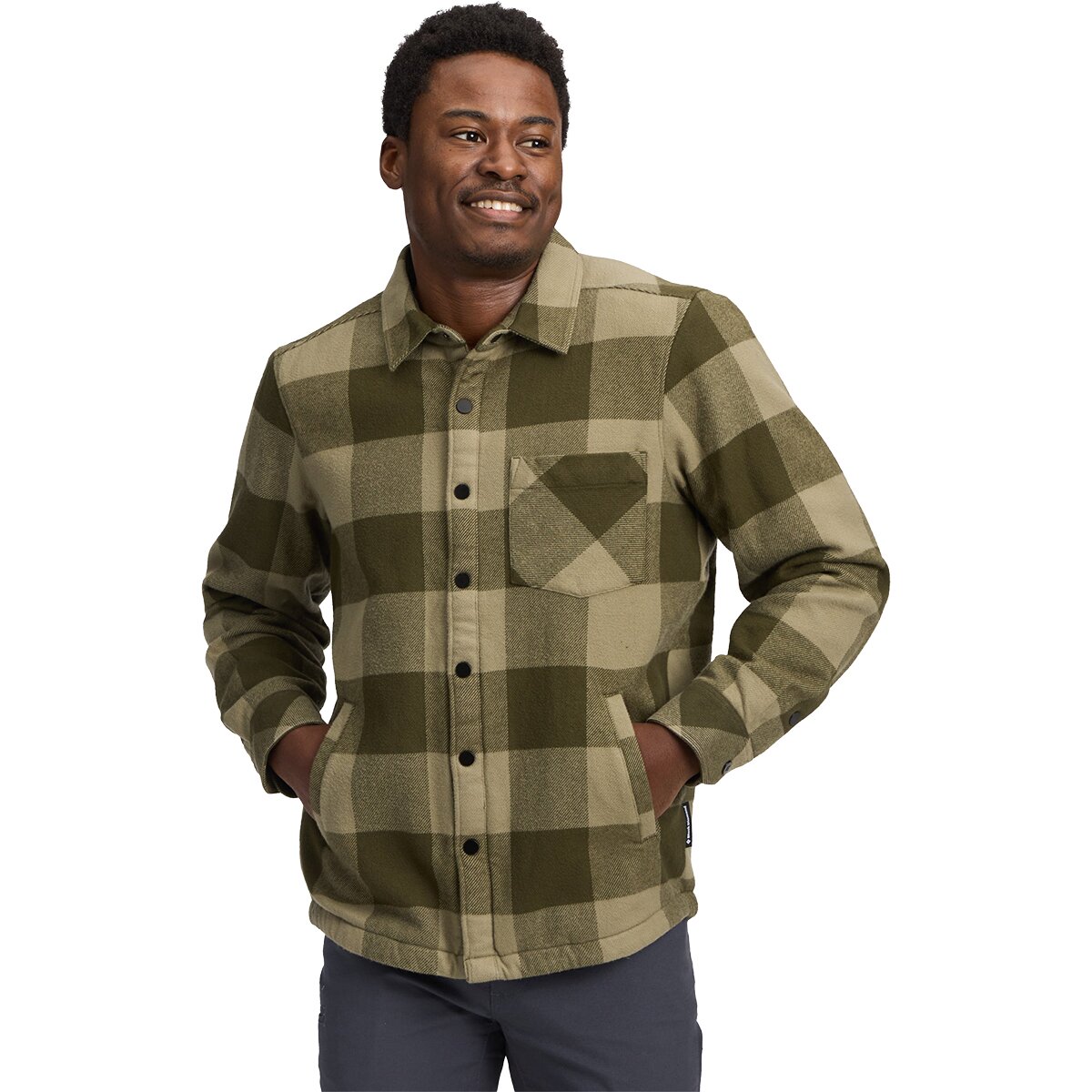 Image of Black Diamond Project Lined Flannel - Men's Dark Moss/Pine Smoke, L
