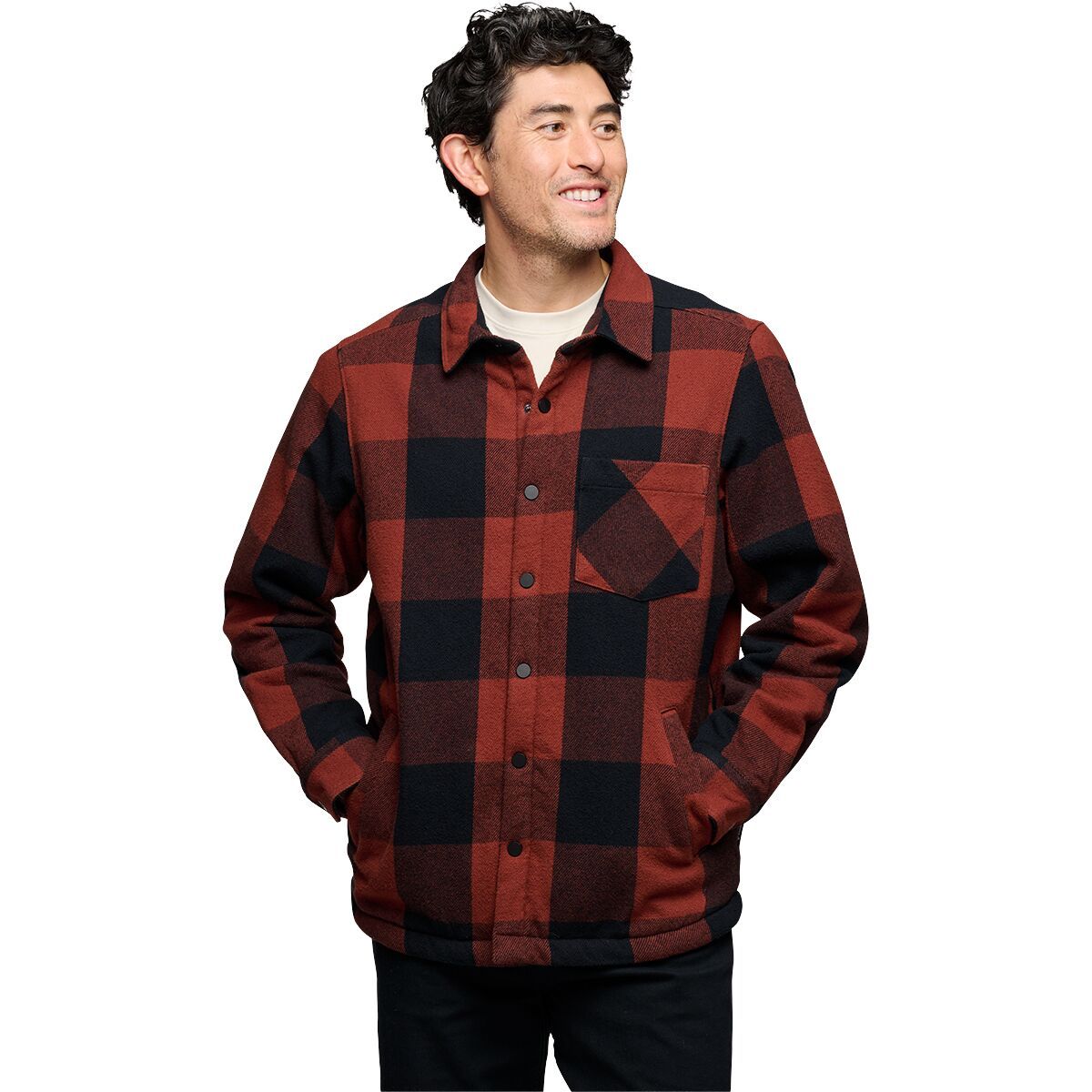 Image of Black Diamond Project Lined Flannel - Men's Iron Red/Black, S