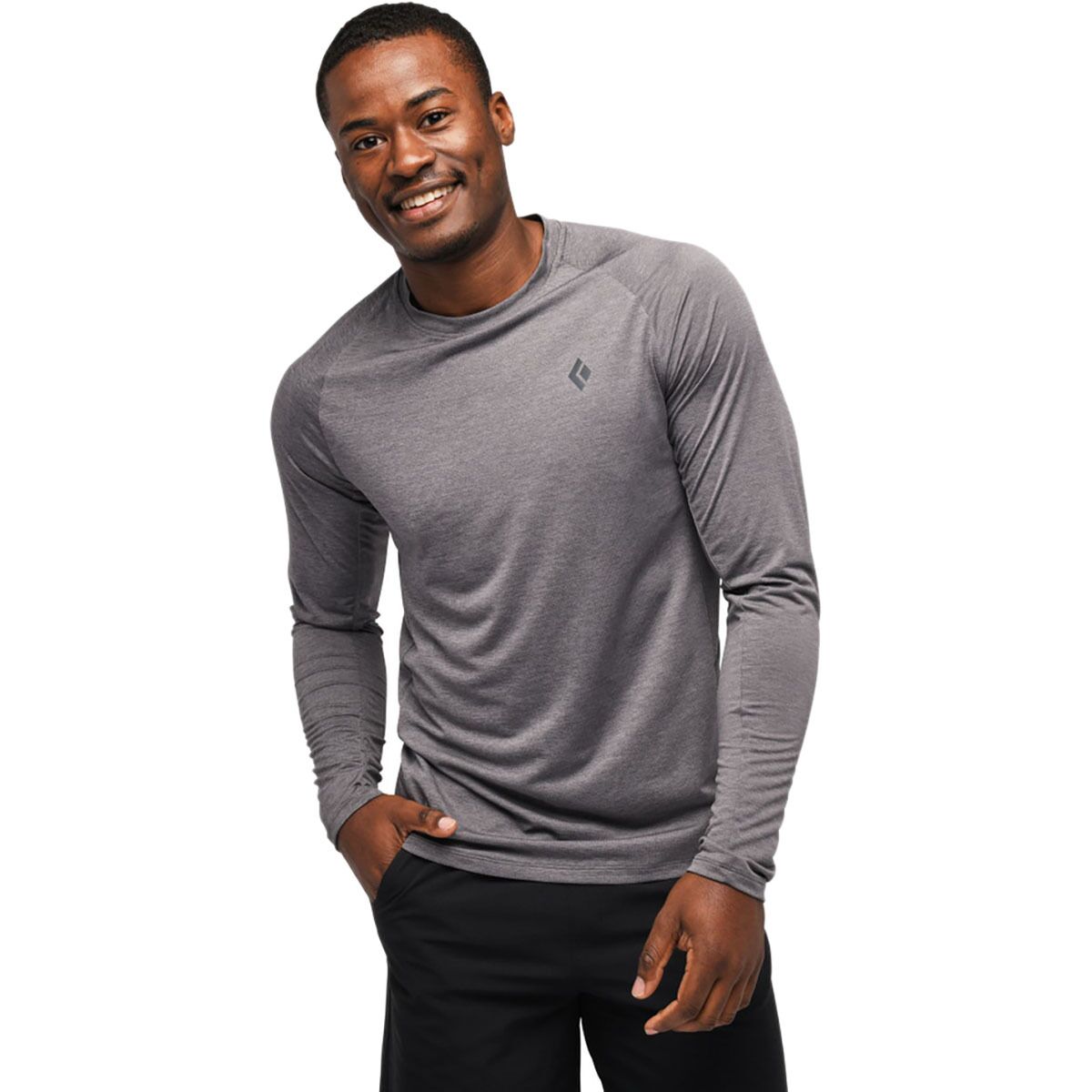 Image of Black Diamond Lightwire Long-Sleeve Tech T-Shirt - Men's Steel Grey, S