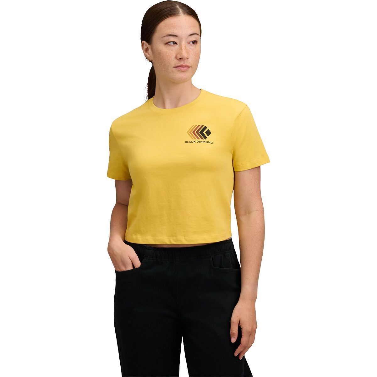 Image of Black Diamond Faded Crop T-Shirt - Women's Soft Ochre, XL