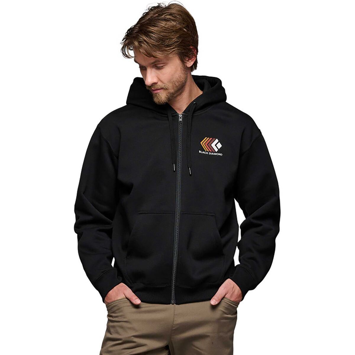 Image of Black Diamond Faded Full-Zip Hoodie - Men's Black, M