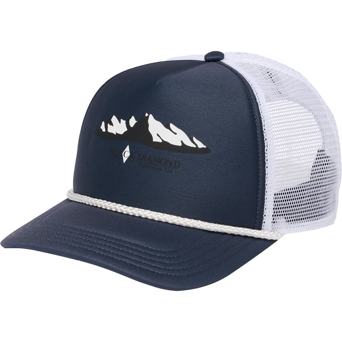 Image of Black Diamond Flat Bill Trucker Hat Charcoal/White Mountainscape, One Size