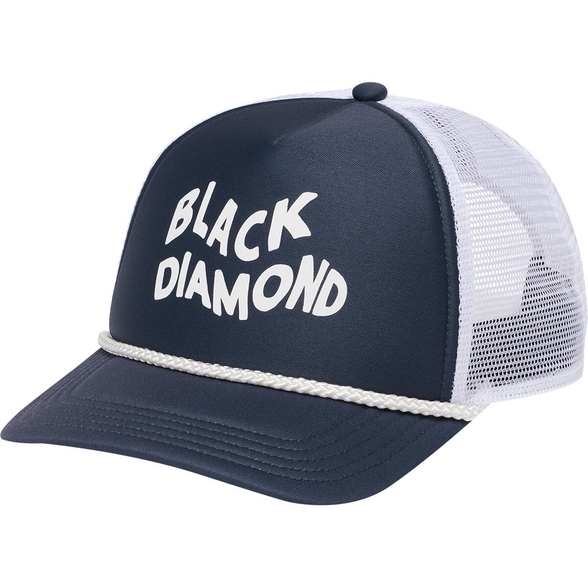 Image of Black Diamond Flat Bill Trucker Hat Charcoal/White Wavy Black Diamond, One Size