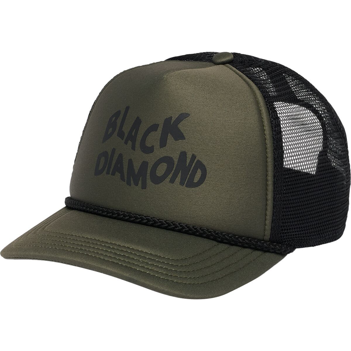 Image of Black Diamond Flat Bill Trucker Hat Tundra/Black Wavy Black Diamond, One Size