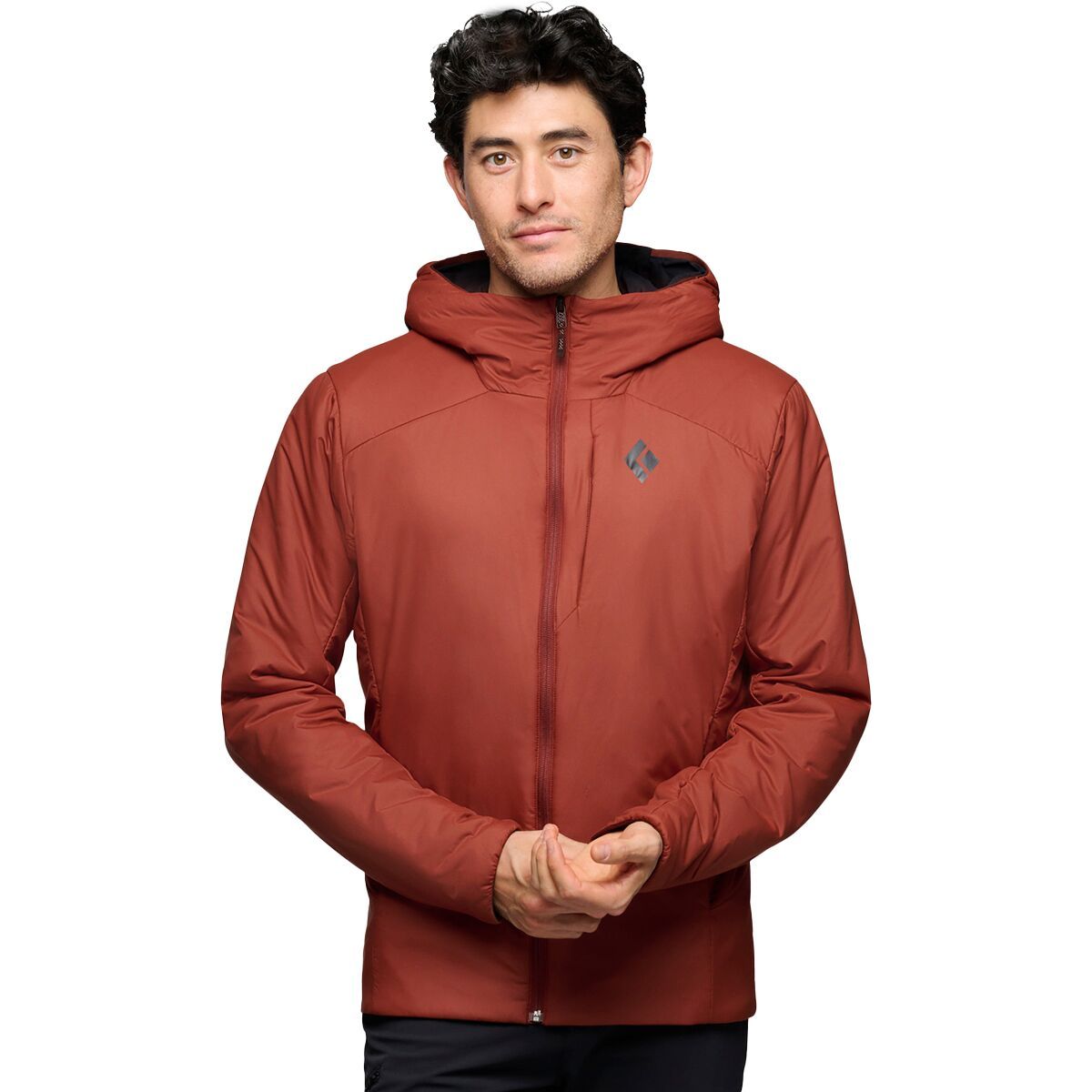 Image of Black Diamond First Light Stretch Hooded Jacket - Men's Iron Red, L