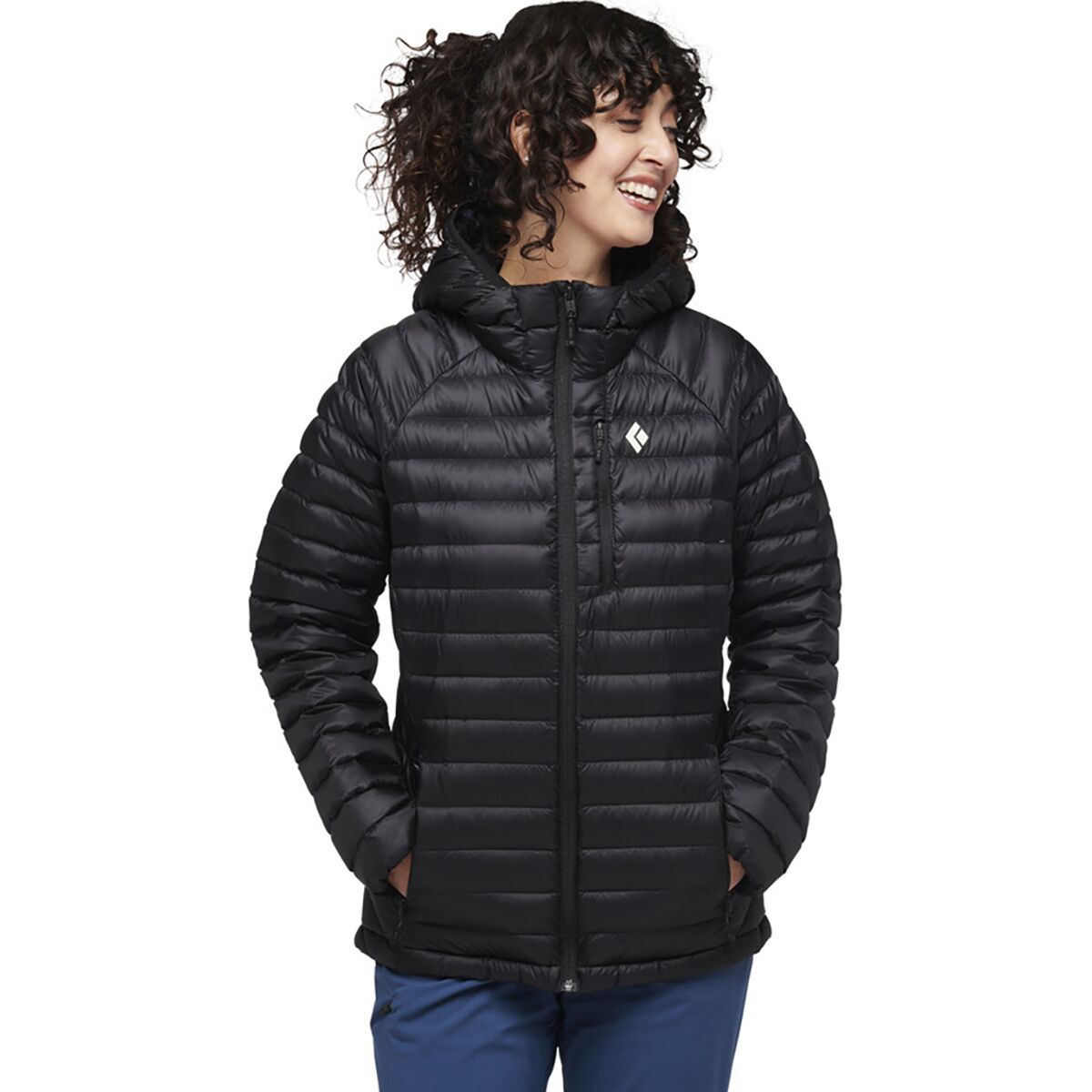 Image of Black Diamond Approach Down Hooded Jacket - Women's Black, S