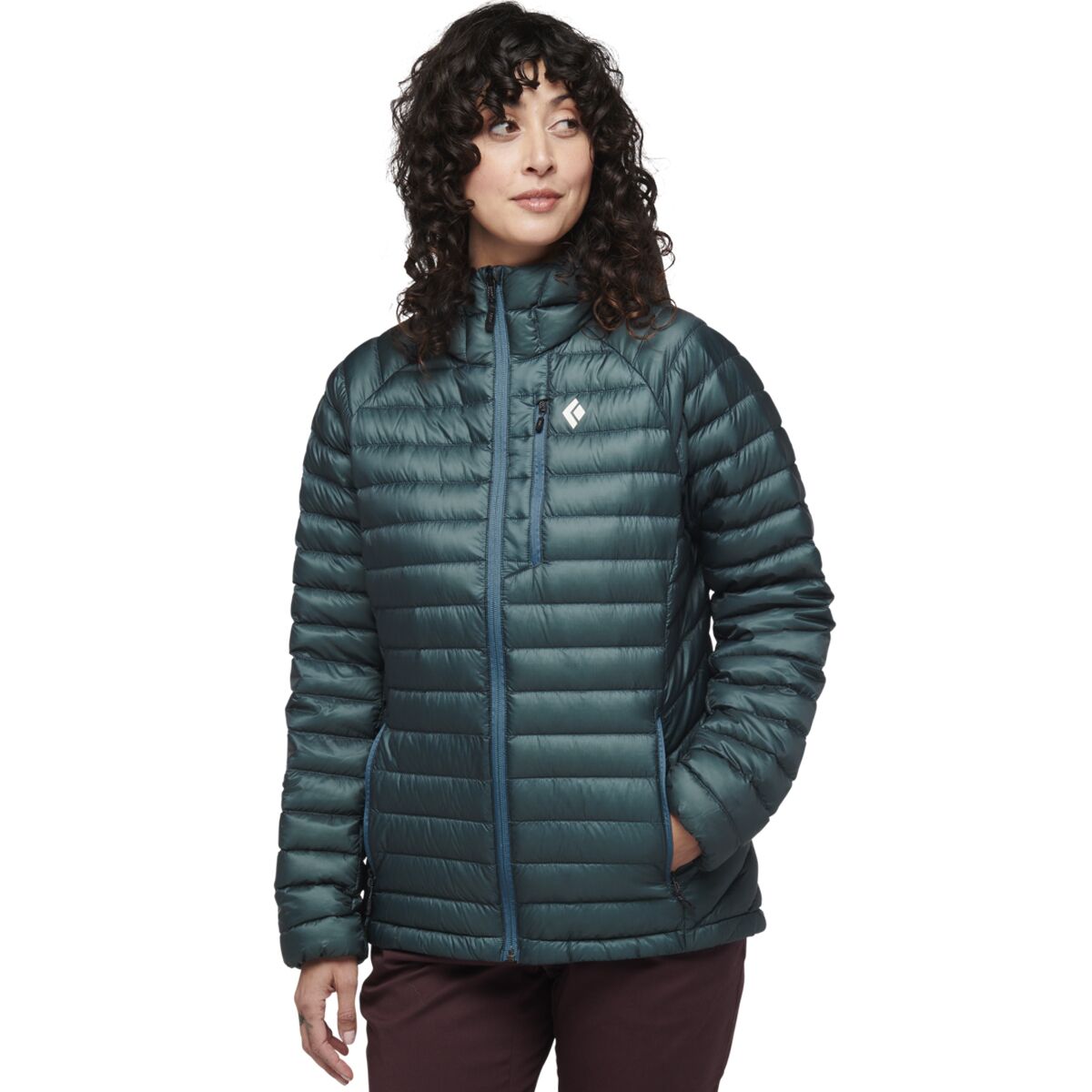 Image of Black Diamond Approach Down Hooded Jacket - Women's Creek Blue, L