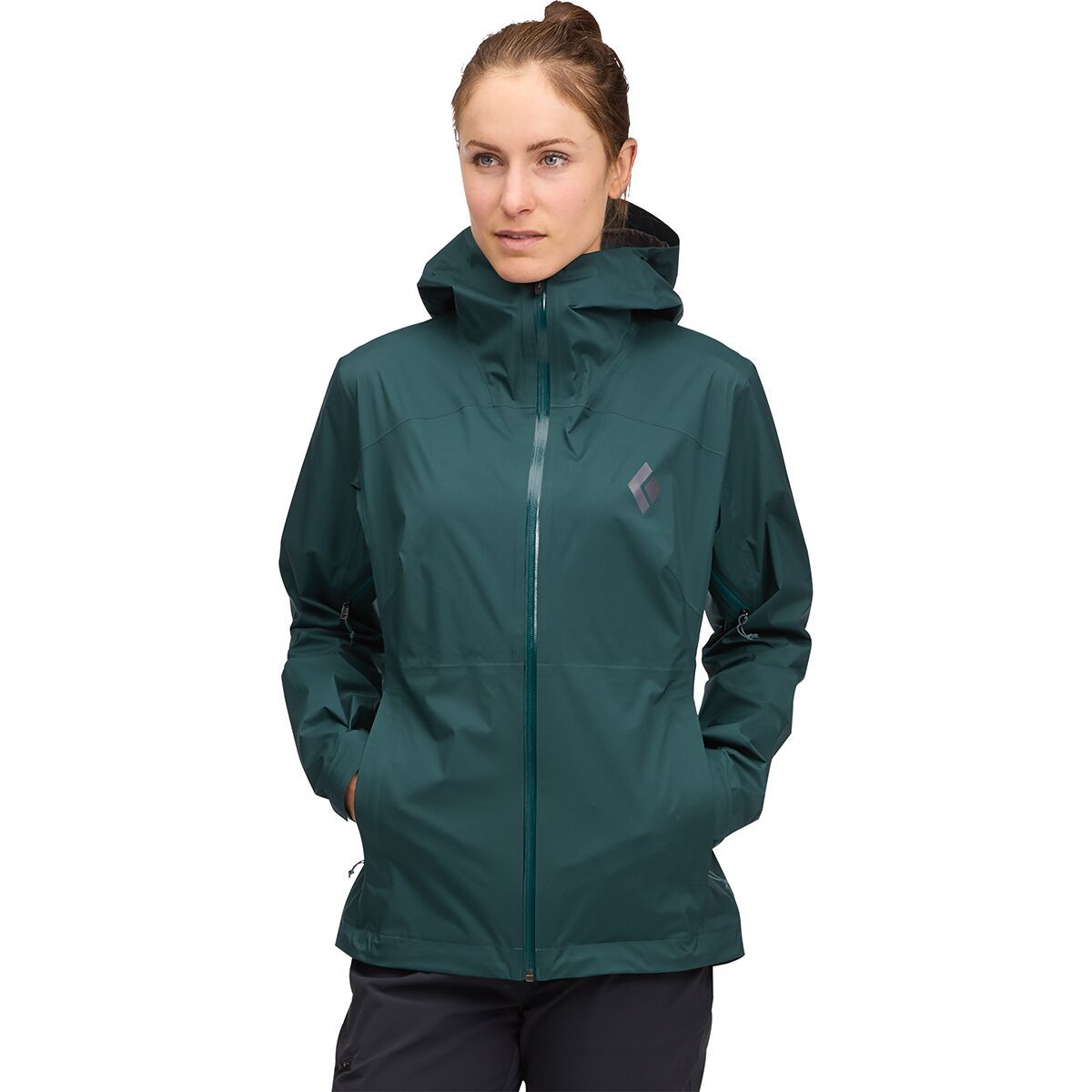 Image of Black Diamond Fineline Stretch Rain Shell - Women's Deep Woods, XS