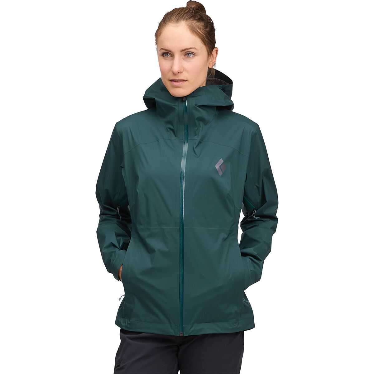 Image of Black Diamond Fineline Stretch Rain Shell - Women's Deep Woods, S