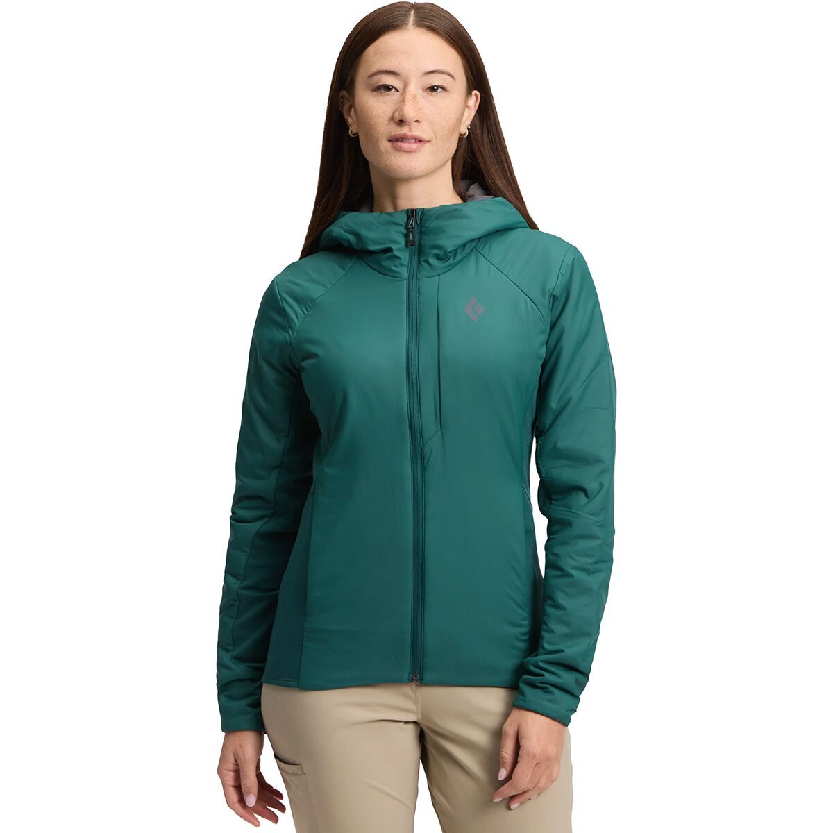 Image of Black Diamond First Light Hybrid Hooded Jacket - Women's Deep Woods, L