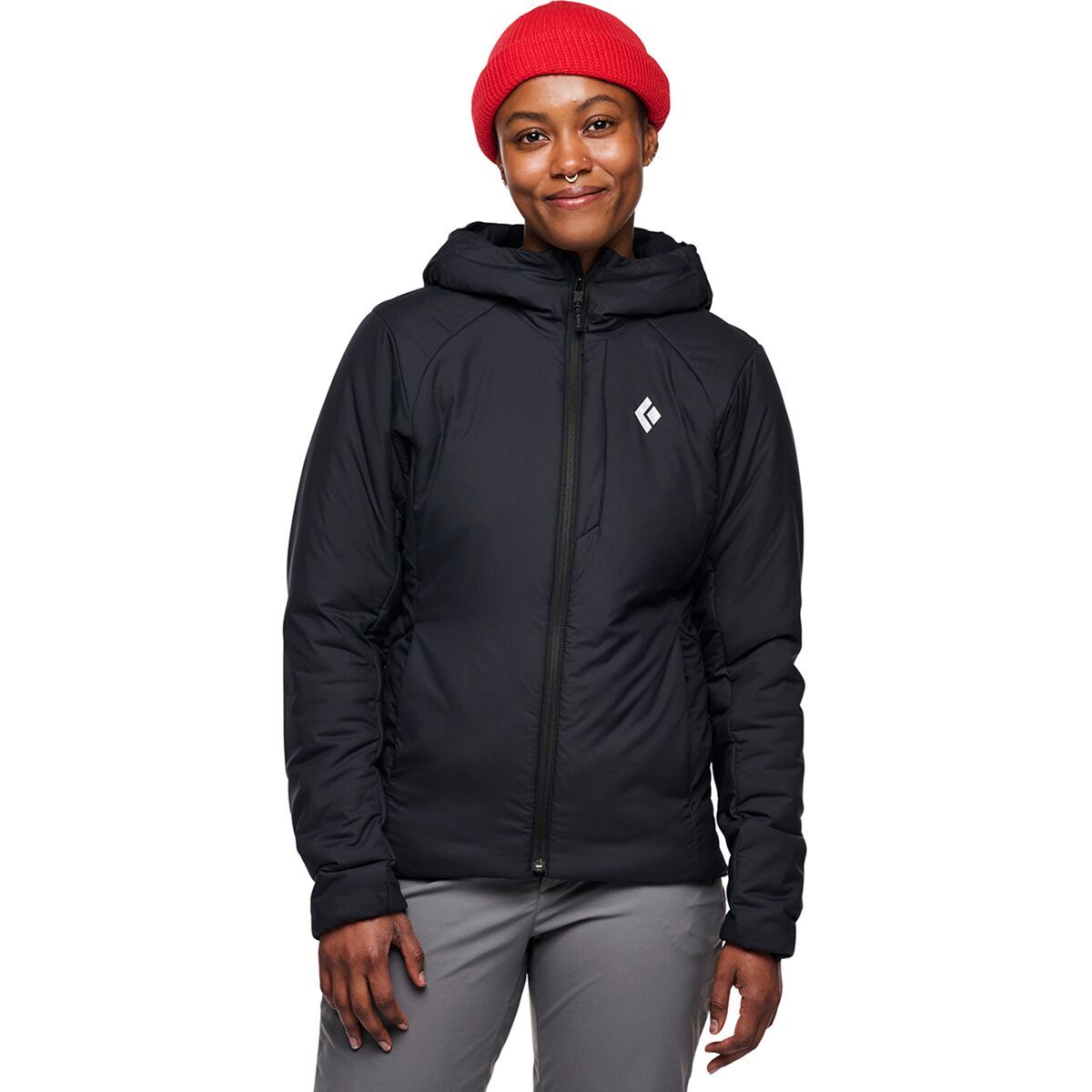 Image of Black Diamond First Light Stretch Hooded Jacket - Women's Black, L