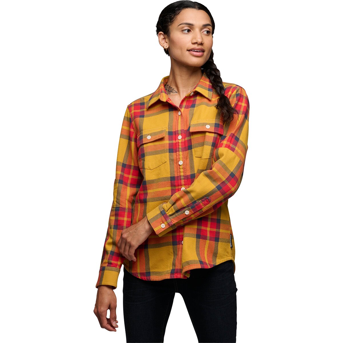 Image of Black Diamond Project Twill Long-Sleeve Shirt - Women's Amber/Coral Red, M