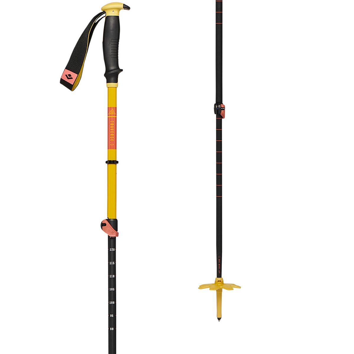 Black Diamond Traverse 3 Ski Poles Sulphur Green, 140cm