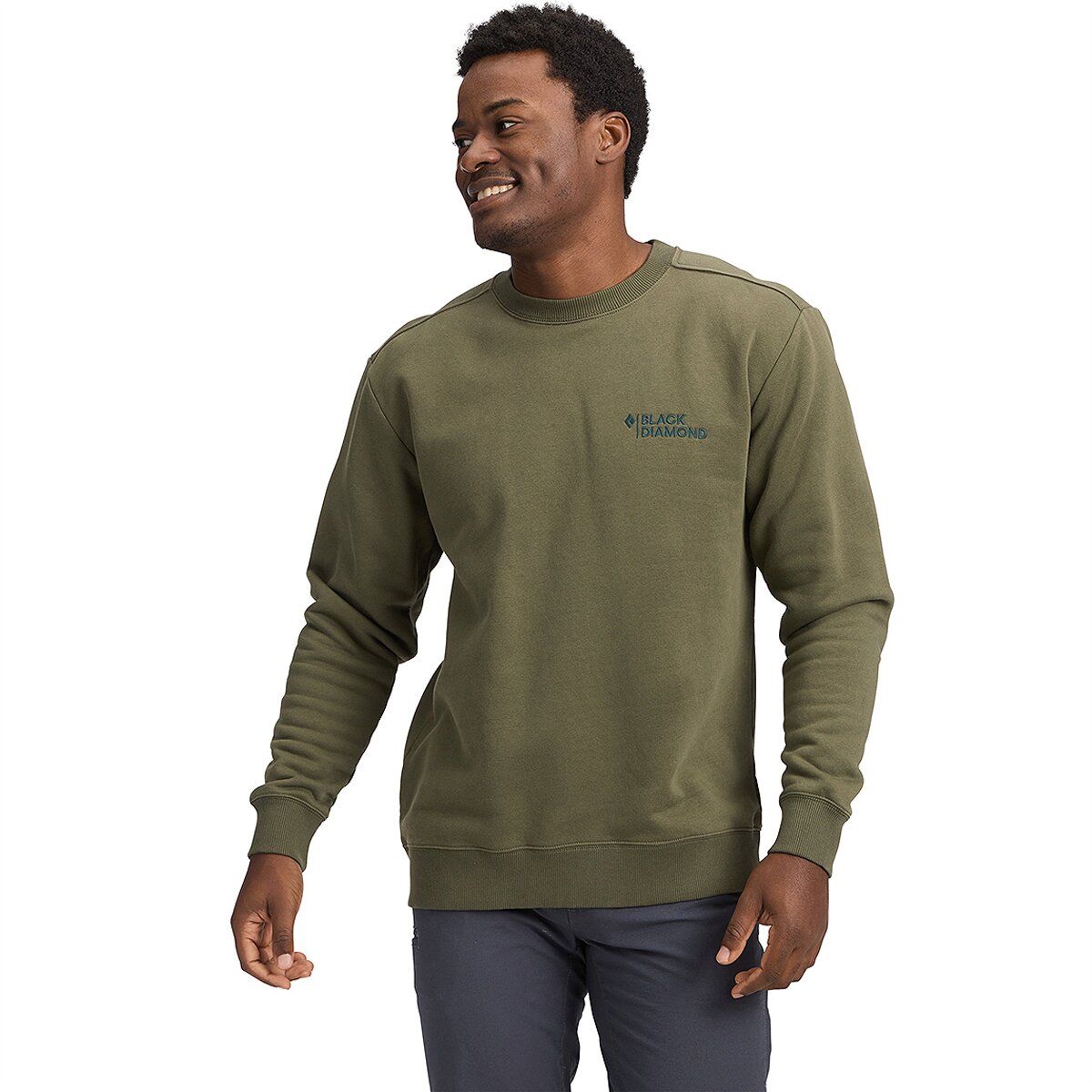 Image of Black Diamond Mini Stacked Crewneck Sweatshirt - Men's Tundra, XL