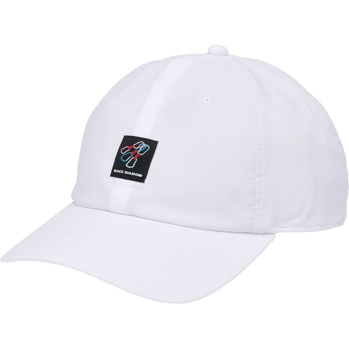 Image of Black Diamond Synthetic Dad Hat White/Black Woven Quickdraws Patch, One Size