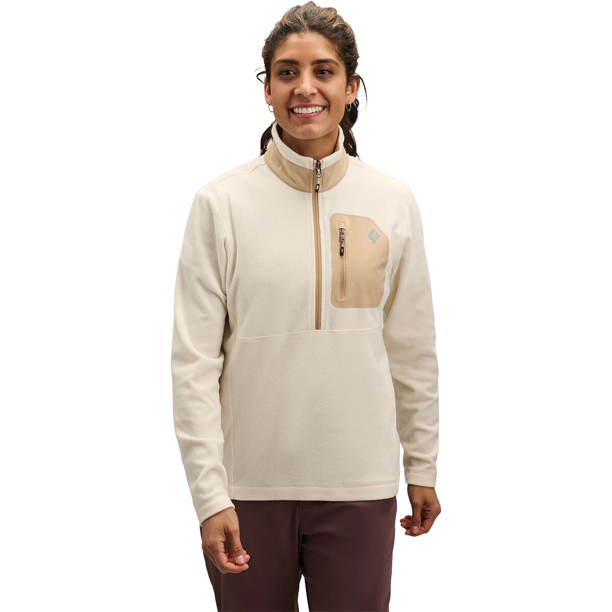 Image of Black Diamond Rift 1/2-Zip Fleece Jacket - Women's Chalk/Khaki, XS