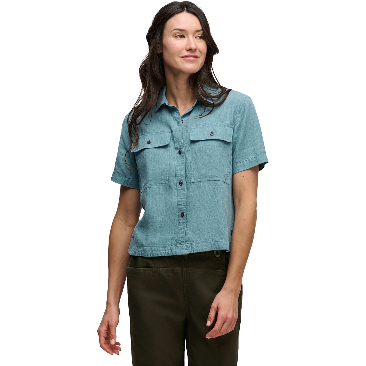 Image of Black Diamond Scenic Route Short-Sleeve Shirt - Women's Creek Blue/Glacier, L