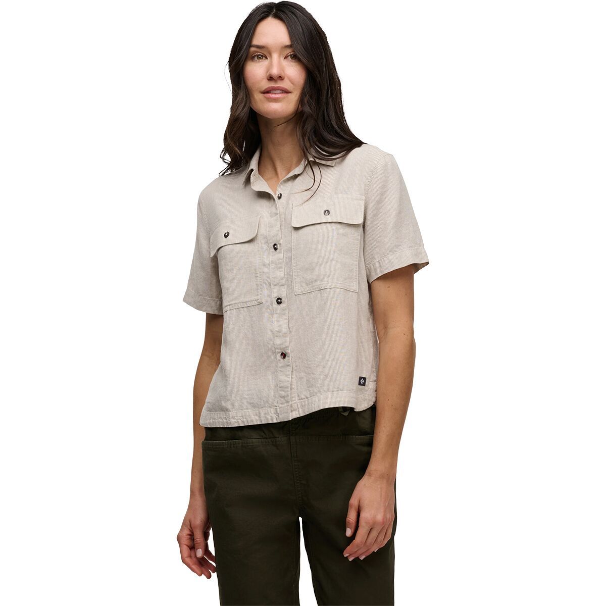 Image of Black Diamond Scenic Route Short-Sleeve Shirt - Women's Moonstone/Chalk, S