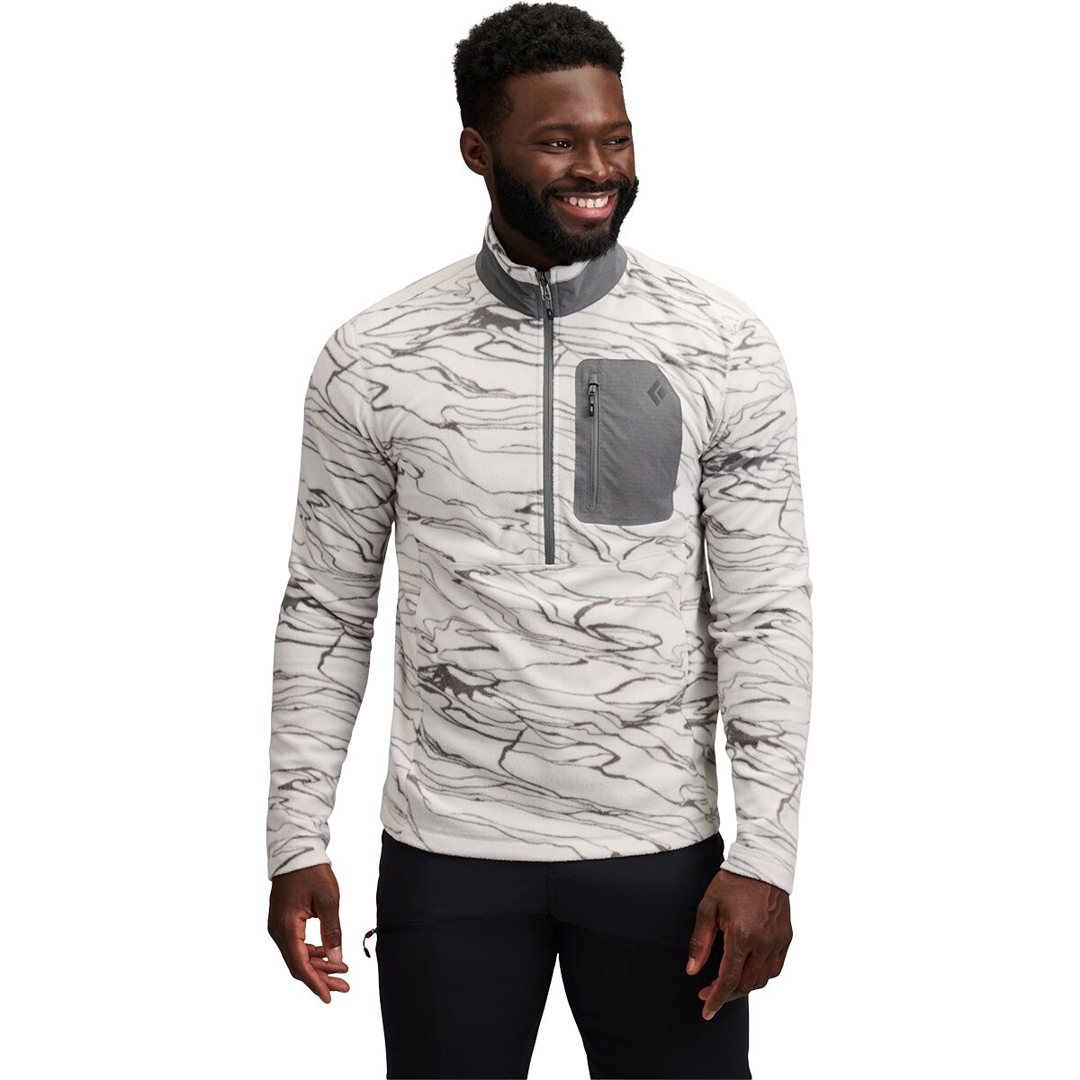 Image of Black Diamond Rift 1/2-Zip Fleece Jacket - Men's Relief/Alloy/Steel Grey, M