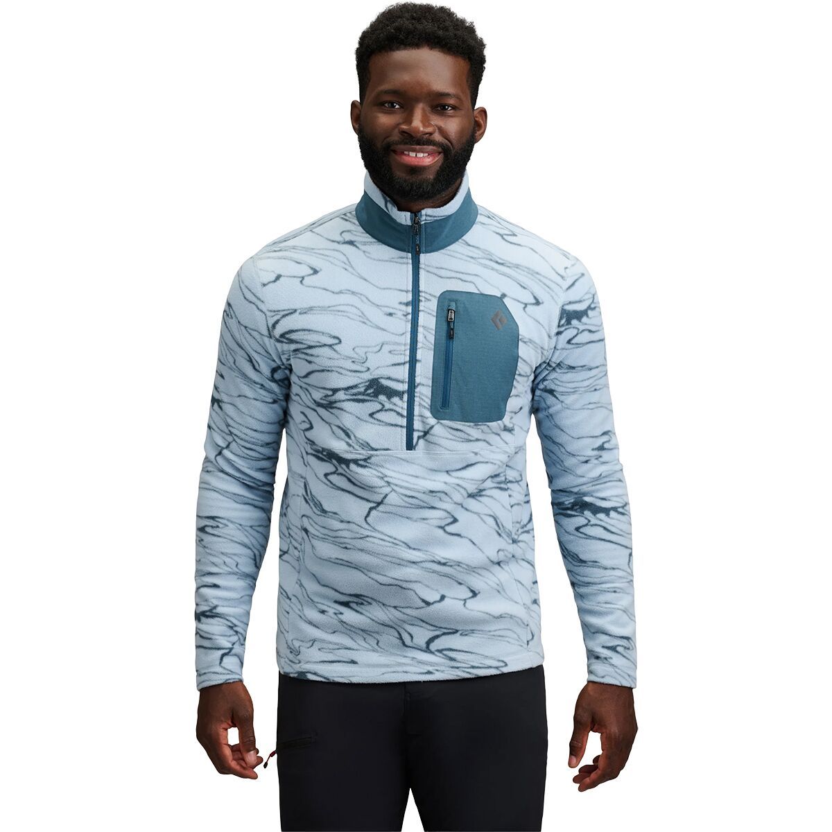Image of Black Diamond Rift 1/2-Zip Fleece Jacket - Men's Relief/Fog Blue/Midnight Blue, XL