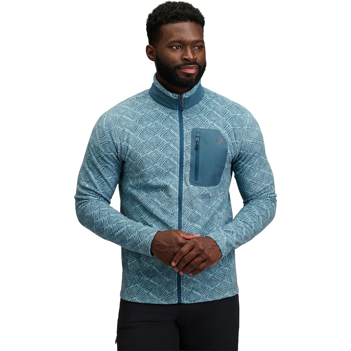 Image of Black Diamond Rift Full-Zip Fleece Jacket - Men's Granola/Midnight Blue, M