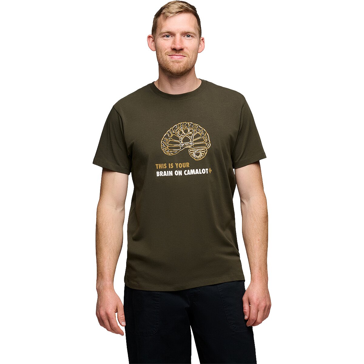 Image of Black Diamond Brain On Camalot Short-Sleeve T-Shirt - Men's Dark Moss, XL